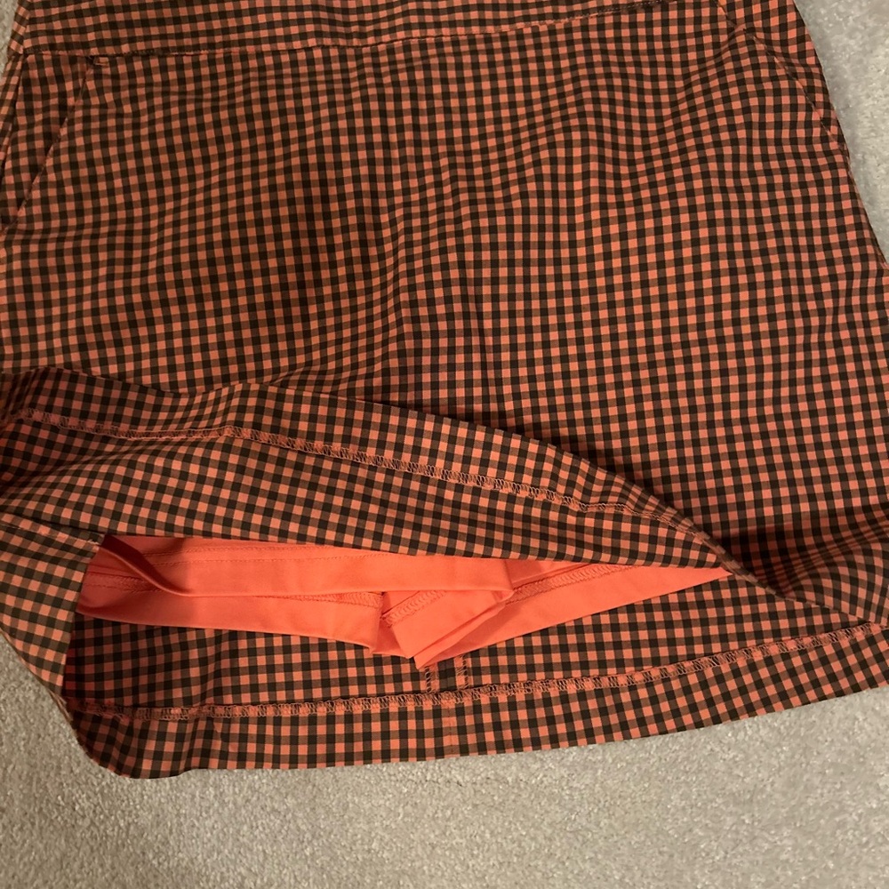 Lilly Pulitzer Orange and Black Checkered Skirt